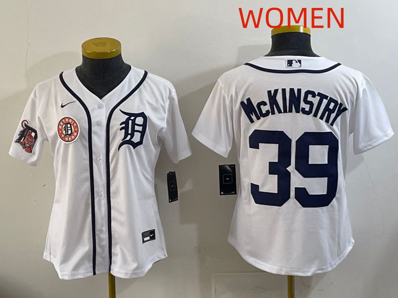 Women Detroit Tigers 39 Mckinstry White Game Nike MLB Jersey style 0010